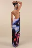 Rania Black Multi Floral Mesh Backless Maxi Dress sold by Lulus