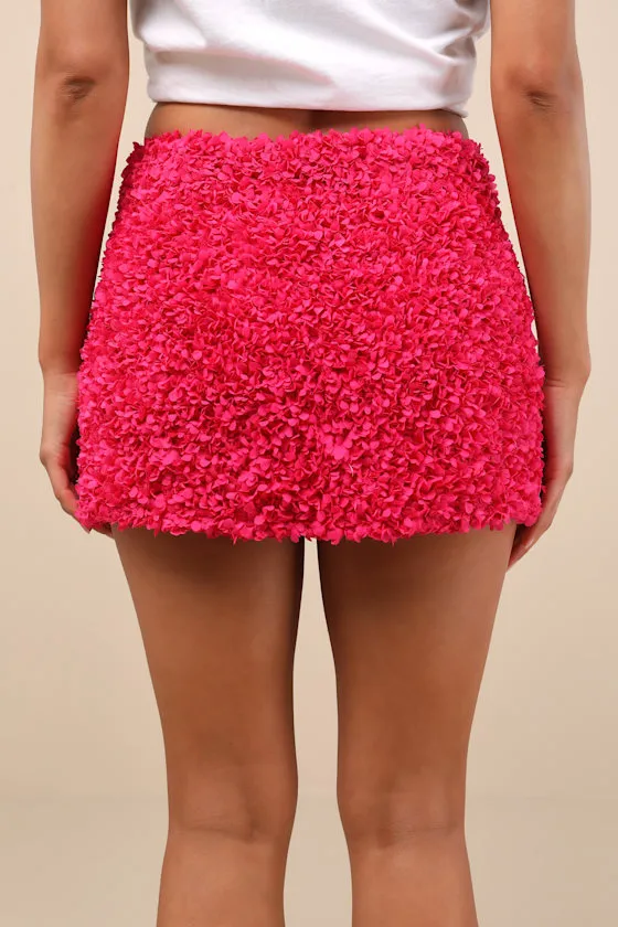 Calantha Magenta 3D Floral Micro Mini Skirt sold by Lulus product image thumbnail 3