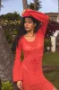 Lokelani Bright Red Crochet Fringe Long Sleeve Swim Cover-Up sold by Lulus