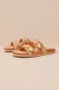 Tambour Brown Multi Crochet Buckle Slide Sandals sold by Lulus