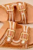 Tambour Brown Multi Crochet Buckle Slide Sandals sold by Lulus