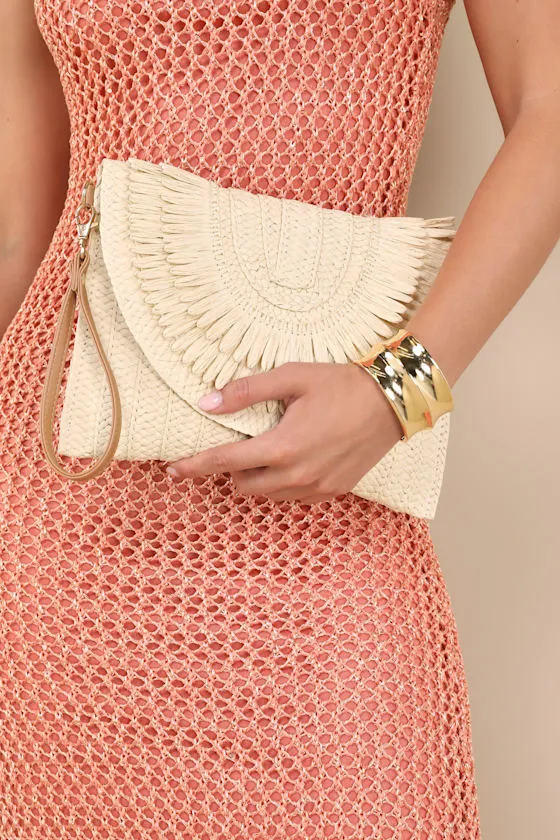 Constantia Light Beige Raffia Textured Clutch sold by Lulus product image thumbnail 3