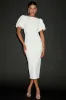 Simply Beloved White Puff Sleeve Bodycon Midi Dress sold by Lulus