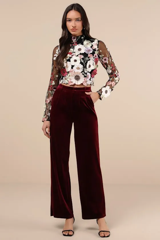 Fantastic Charisma Black 3D Floral Lace-Up Top sold by Lulus product image thumbnail 3