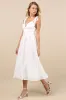 Aero White Embroidered Tie-Strap A-Line Midi Dress sold by Lulus