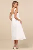 Aero White Embroidered Tie-Strap A-Line Midi Dress sold by Lulus