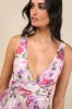 Morgana Lilac Multi Floral Satin Pleated Maxi Dress sold by Lulus