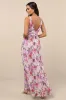 Morgana Lilac Multi Floral Satin Pleated Maxi Dress sold by Lulus