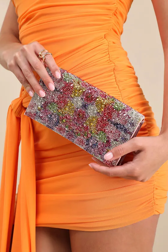 Flap Sparkler Multi Kaleidoscope Floral Crossbody Clutch sold by Lulus