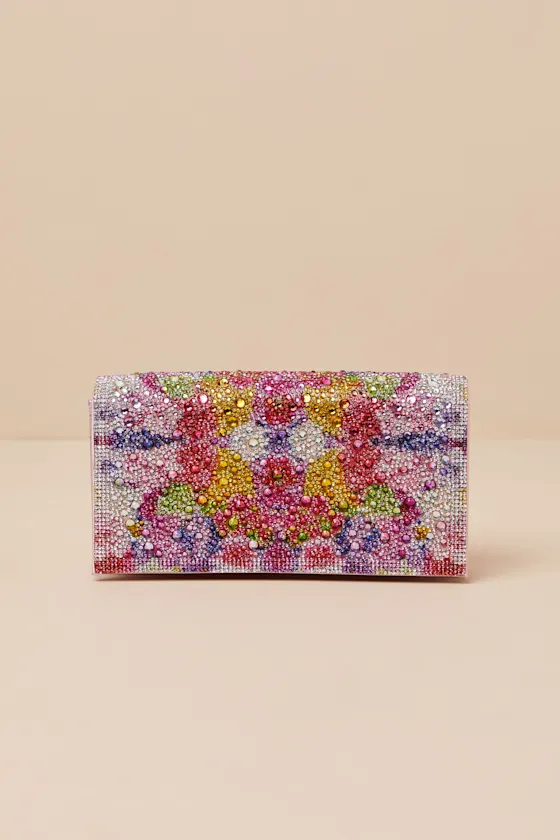 Flap Sparkler Multi Kaleidoscope Floral Crossbody Clutch sold by Lulus product image thumbnail 2