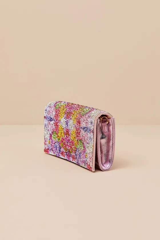 Flap Sparkler Multi Kaleidoscope Floral Crossbody Clutch sold by Lulus product image thumbnail 4