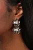 Alstra Silver Flower Statement Earrings sold by Lulus