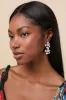 Alstra Silver Flower Statement Earrings sold by Lulus