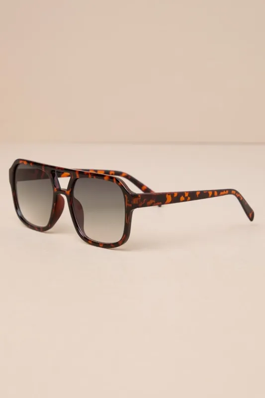 Sleek Living Brown Tortoise Aviator Sunglasses sold by Lulus