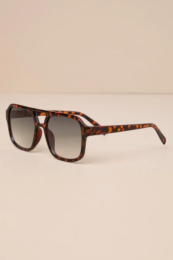 Sleek Living Brown Tortoise Aviator Sunglasses sold by Lulus
