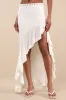 Eladia Ivory Knit Ruffled High-Low Maxi Skirt sold by Lulus