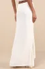 Eladia Ivory Knit Ruffled High-Low Maxi Skirt sold by Lulus