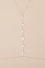 Delphia Gold Pearl Body Chain Harness sold by Lulus