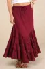 Bedelia Dark Red Tiered Drawstring Maxi Skirt sold by Lulus