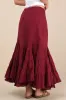 Bedelia Dark Red Tiered Drawstring Maxi Skirt sold by Lulus