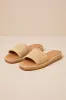Boardwalk Natural Raffia Slide Sandals sold by Lulus