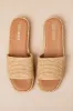 Boardwalk Natural Raffia Slide Sandals sold by Lulus