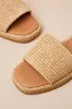 Boardwalk Natural Raffia Slide Sandals sold by Lulus