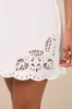 Ineth White Denim Strapless Embroidered Mini Dress sold by Lulus