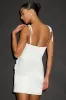 Nafissa White Satin Floral Applique Tie-Strap Mini Dress sold by Lulus