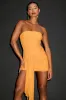 Seneca Light Orange Mesh Bodycon Sash Mini Dress sold by Lulus