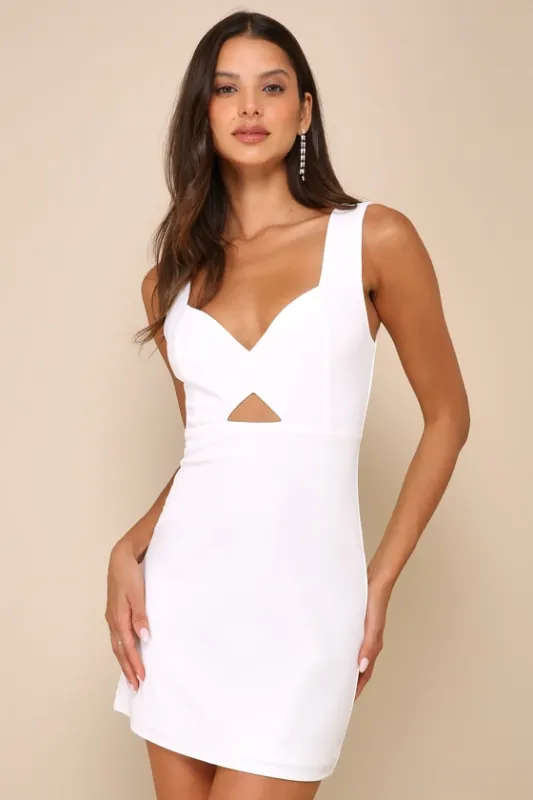 Flawless Confidence White Cutout Bodycon Mini Dress sold by Lulus