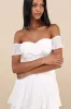 Always Remarkable White Pleated Off-the-Shoulder Maxi Dress sold by Lulus