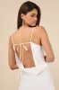 Caleigh Ivory Satin Backless Slip Midi Dress sold by Lulus