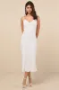 Caleigh Ivory Satin Backless Slip Midi Dress sold by Lulus