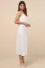 Caleigh Ivory Satin Backless Slip Midi Dress sold by Lulus