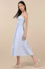 Shereen Blue Striped and Floral Sleeveless Poplin Midi Dress sold by Lulus