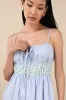 Shereen Blue Striped and Floral Sleeveless Poplin Midi Dress sold by Lulus