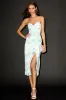 Alaiya Mint Floral Strapless Lace-Up Midi Dress sold by Lulus