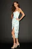 Alaiya Mint Floral Strapless Lace-Up Midi Dress sold by Lulus