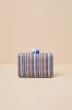 August Blue Striped Woven Clutch sold by Lulus