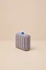 August Blue Striped Woven Clutch sold by Lulus