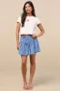 Kirsty Blue Striped Tiered Drawstring Bubble-Hem Mini Skirt sold by Lulus