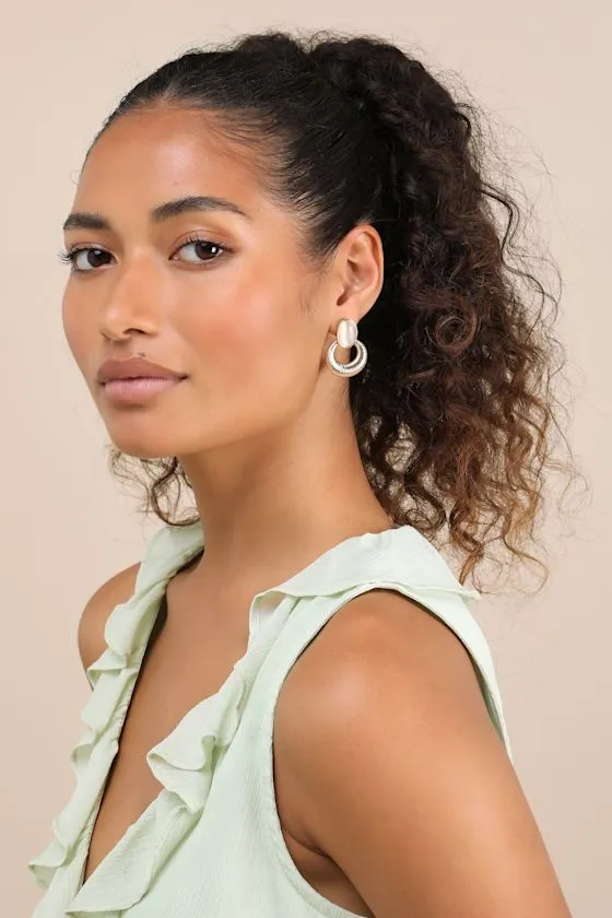 Saloni Gold Stone Statement Earrings sold by Lulus