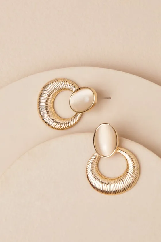 Saloni Gold Stone Statement Earrings sold by Lulus product image thumbnail 2