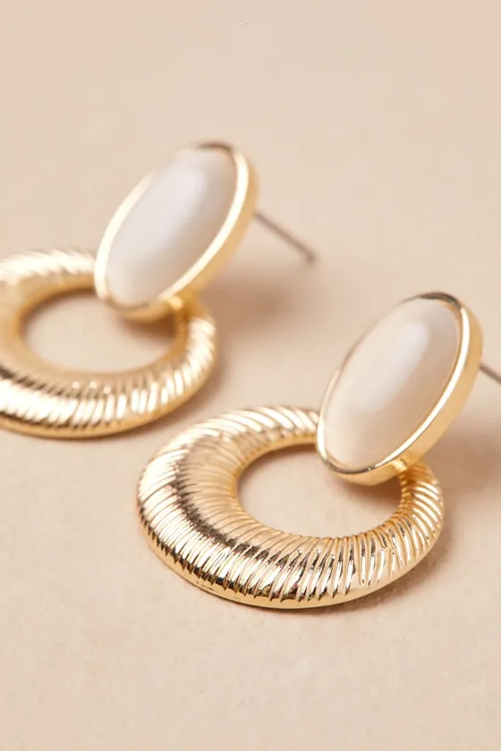 Saloni Gold Stone Statement Earrings sold by Lulus product image thumbnail 4