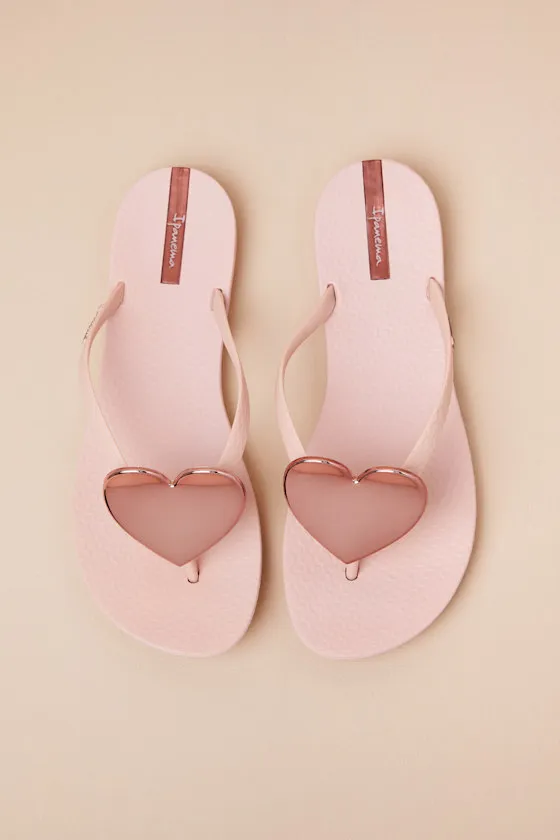 Wave Heart Pink Rose Flip Flops sold by Lulus product image thumbnail 2