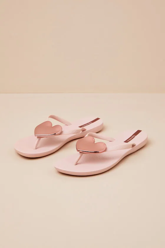 Wave Heart Pink Rose Flip Flops sold by Lulus product image thumbnail 4