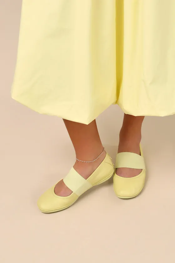Right Yellow Leather Ballet Flats sold by Lulus product image thumbnail 3