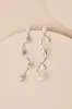 Tenderly Twining Silver Rhinestone Twisted Leaf Drop Earrings sold by Lulus