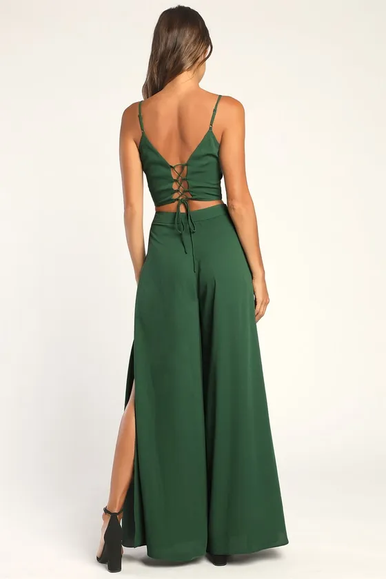 Out Tonight Emerald Green Two-Piece Jumpsuit sold by Lulus product image thumbnail 4